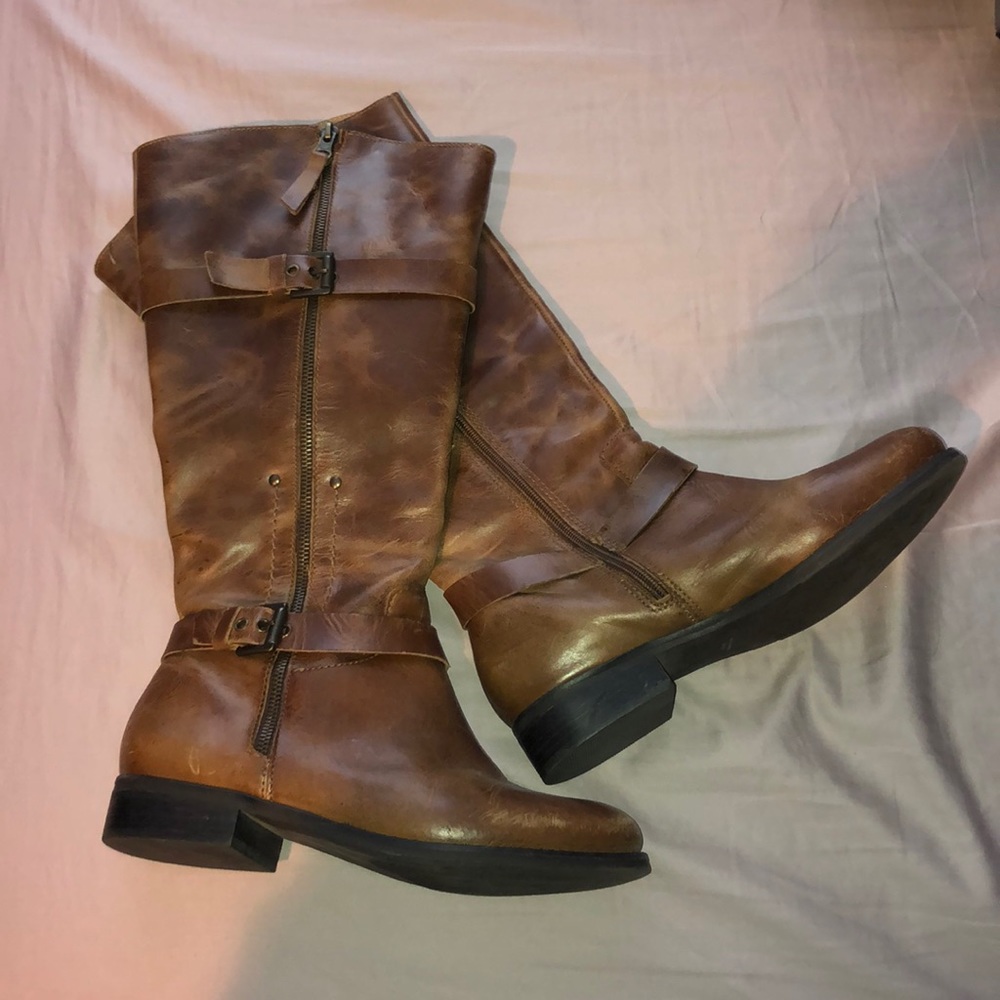 Brown riding boots